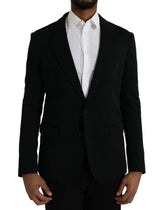 Dolce & Gabbana Black Wool Notch Single Breasted Coat Blazer -   -  Dolce & Gabbana.